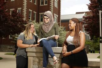 Students gathered to chat