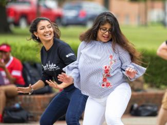 Students dancing