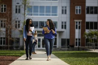 students walking