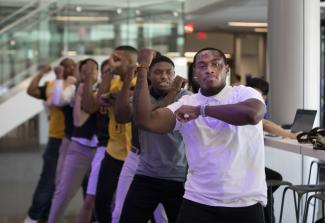 students dancing