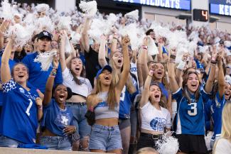 Students at football game