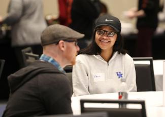 Student at table
