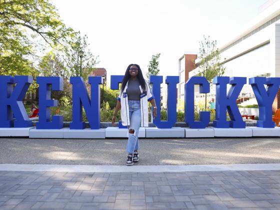 Student with Kentucky sign